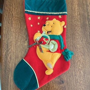 Vintage Winnie the Pooh Christmas Stocking With Trumpet